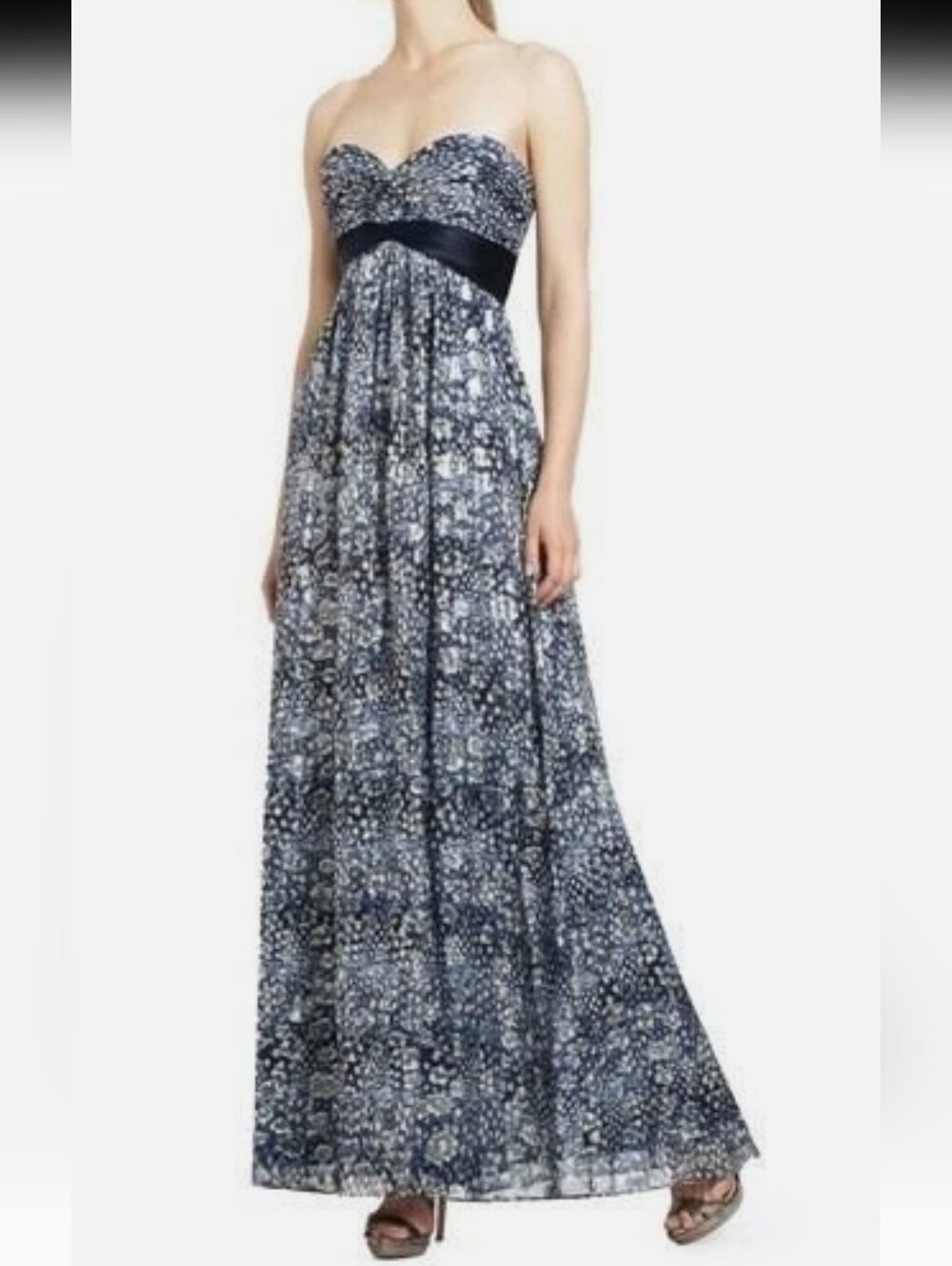 BCBG MaxAzria Silk Strapless Gown